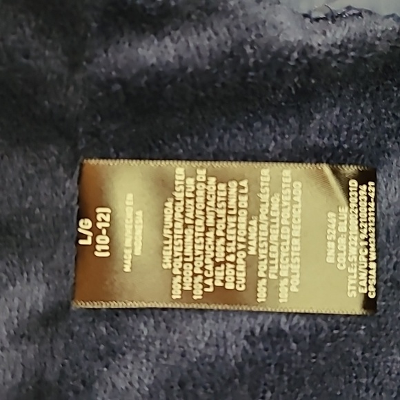 SWISS TECH Girl's Blue Winter Puffer Jacket with Hood - Size Large 10/12 - Picture 11 of 13